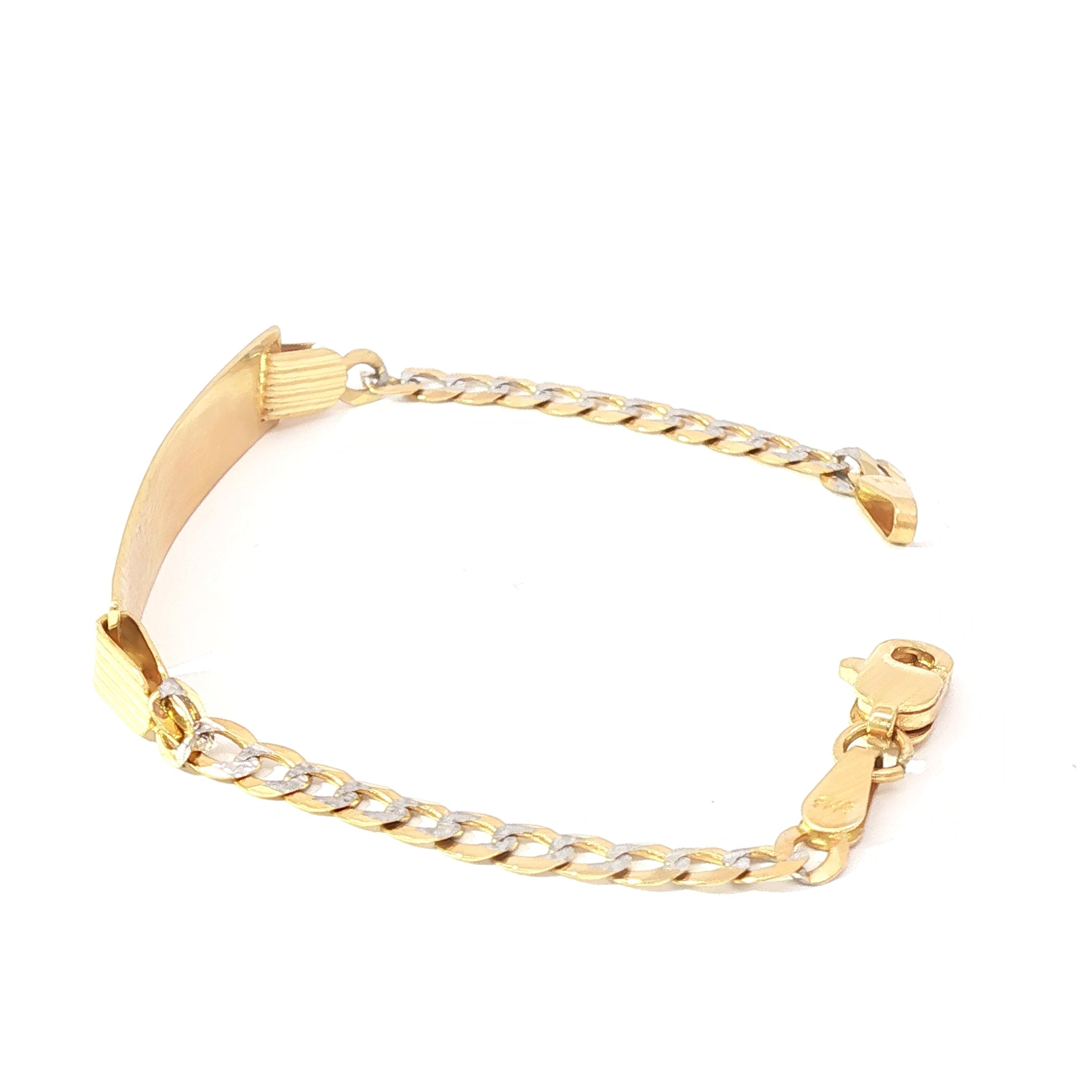 10KT Two-Tone Gold Children’s Nameplate Bracelet