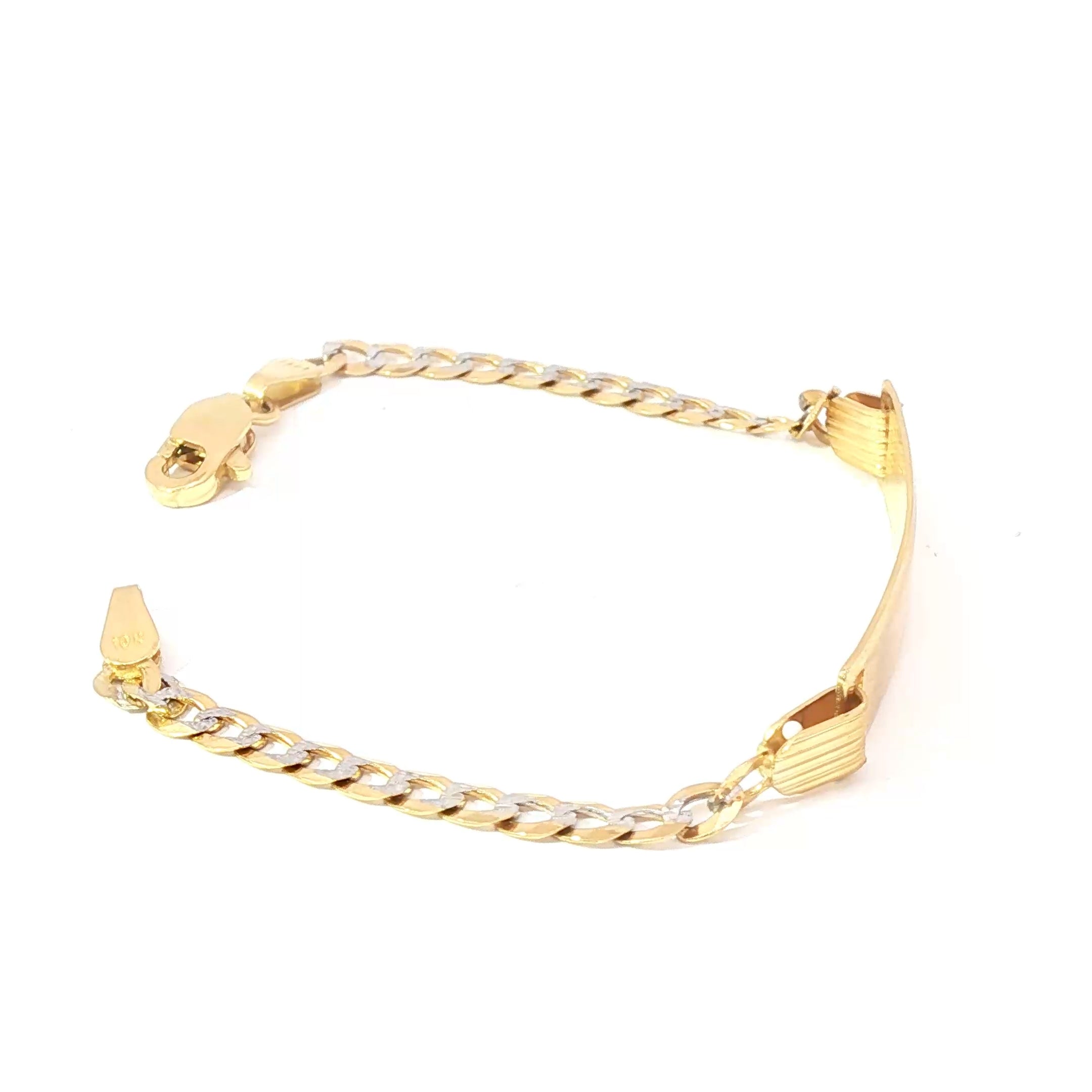 10KT Two-Tone Gold Children’s Nameplate Bracelet