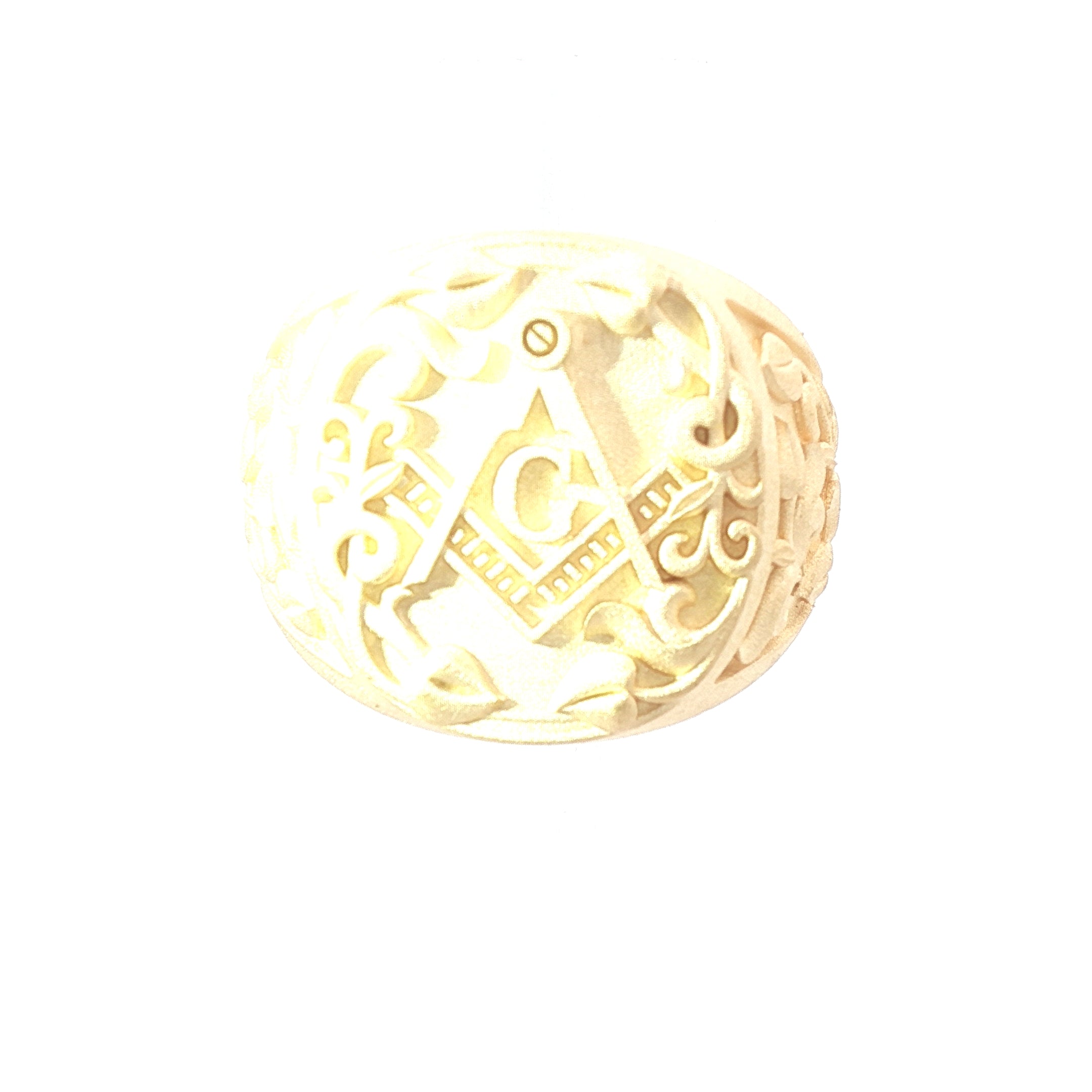14K Gold Masonic Signet Ring | Solid Gold Square & Compasses Ring