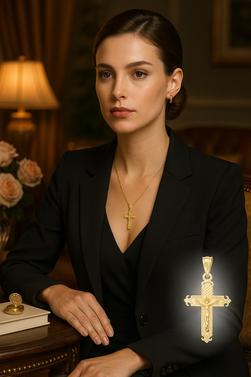 10K Filigree Crucifix Pendant | Auri Petra