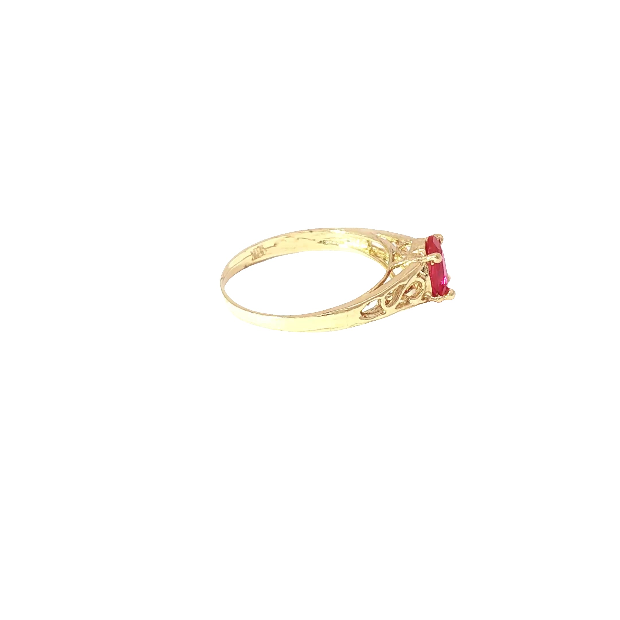 Pink Radiance 10KT Gold Filigree Ring – US Size 3.25