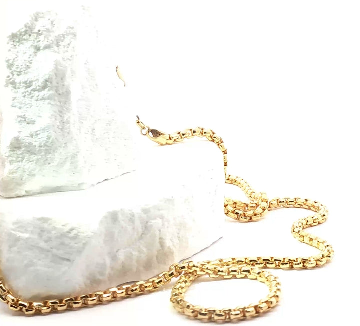 14K Round Box Chain — Bold, Brilliant, Certified