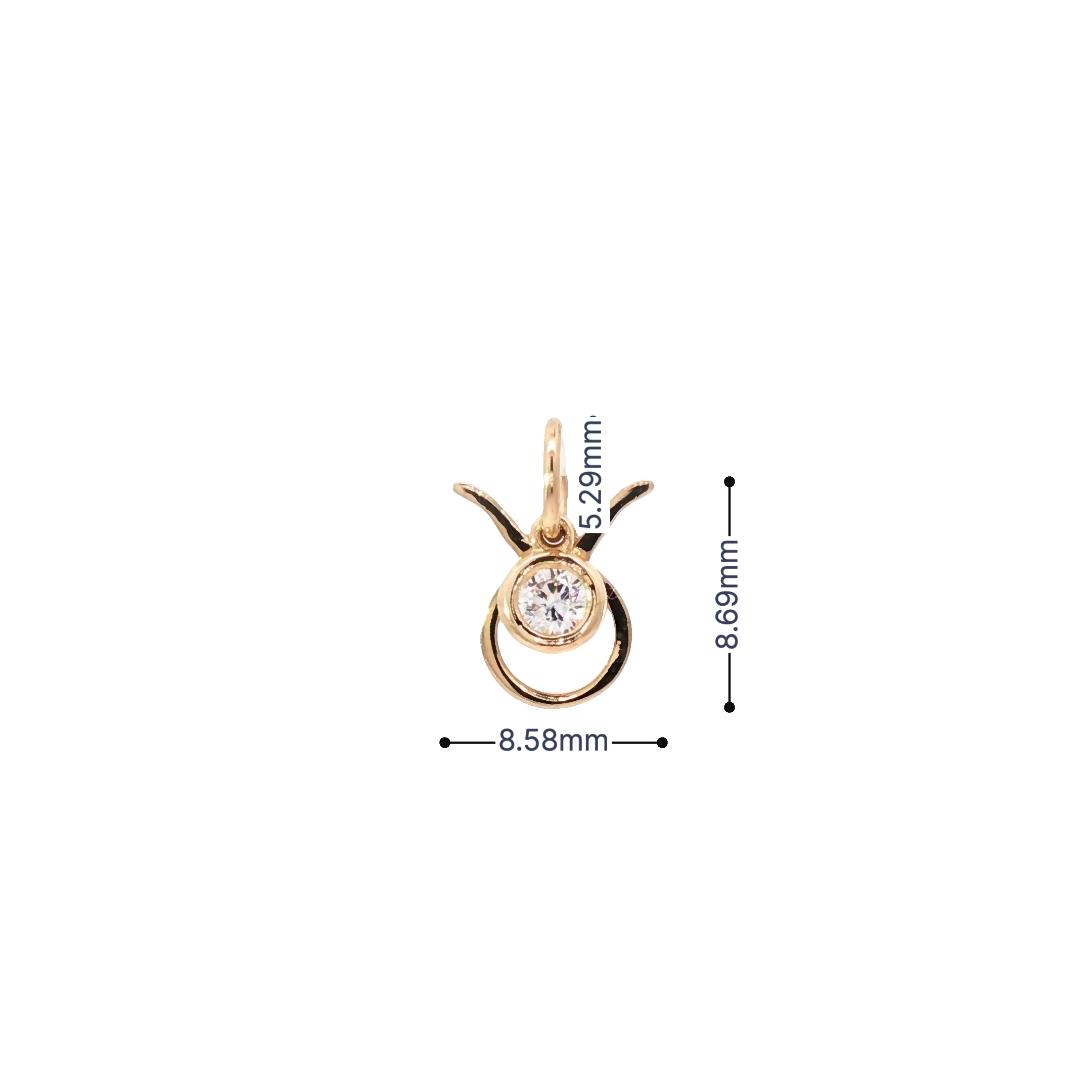 Celestial Taurus Gold Pendant 14k – Radiant CZ Charm