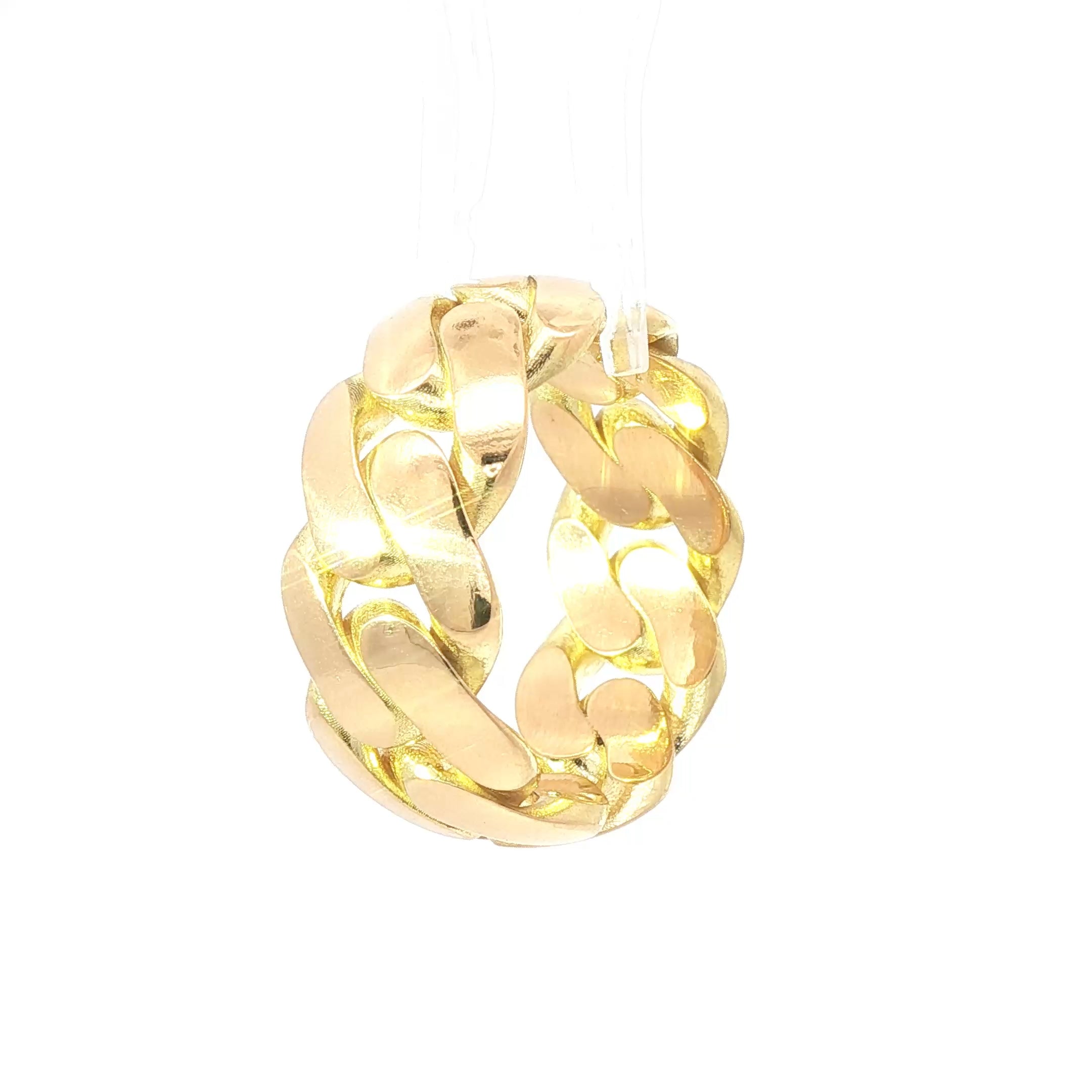 Bold 18kt Cuban Link Ring – Solid Gold Strength