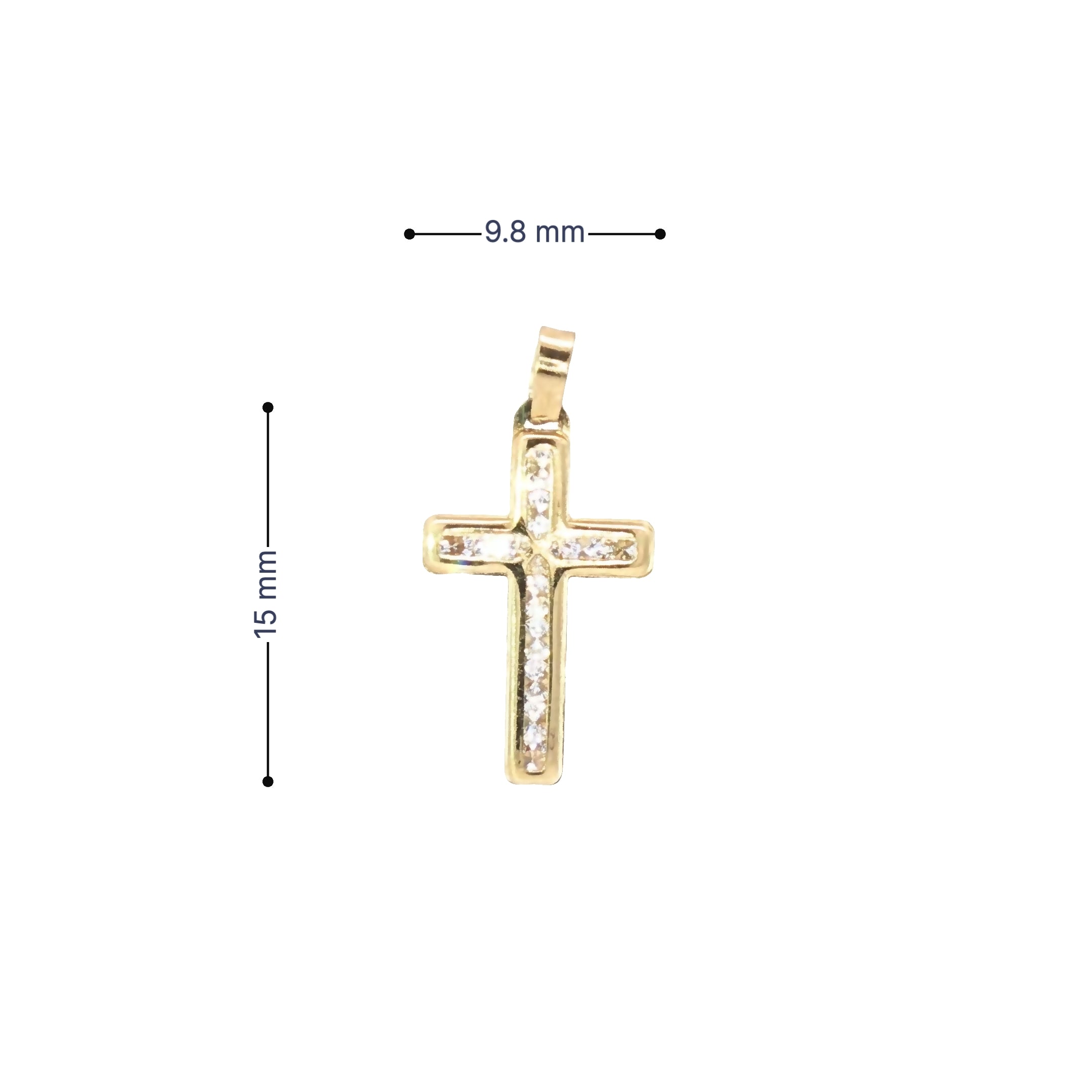 10K Solid Gold CZ Cross Pendant – Timeless Shine
