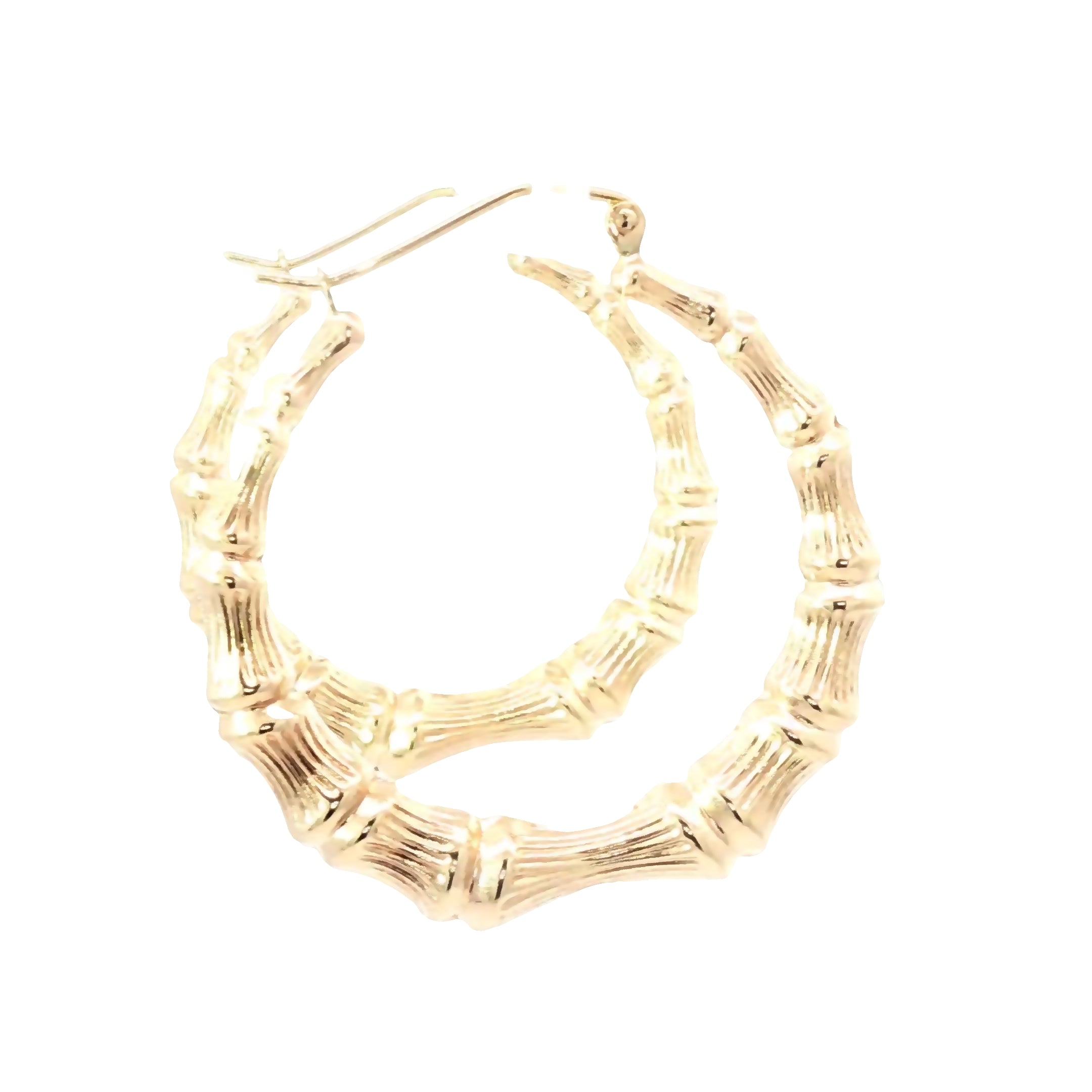 Bamboo Glow 14K Gold Hoop Earrings