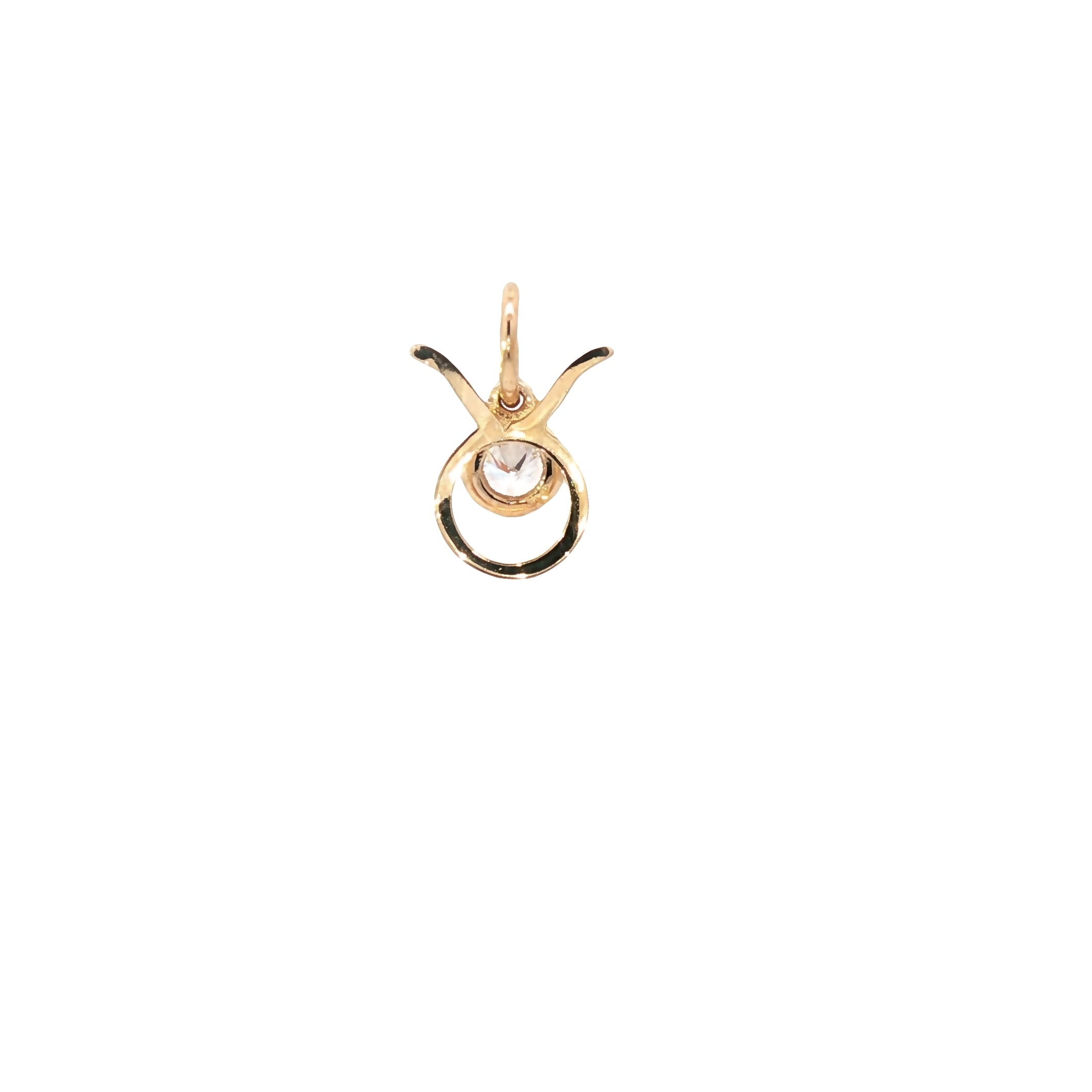Celestial Taurus Gold Pendant 14k – Radiant CZ Charm