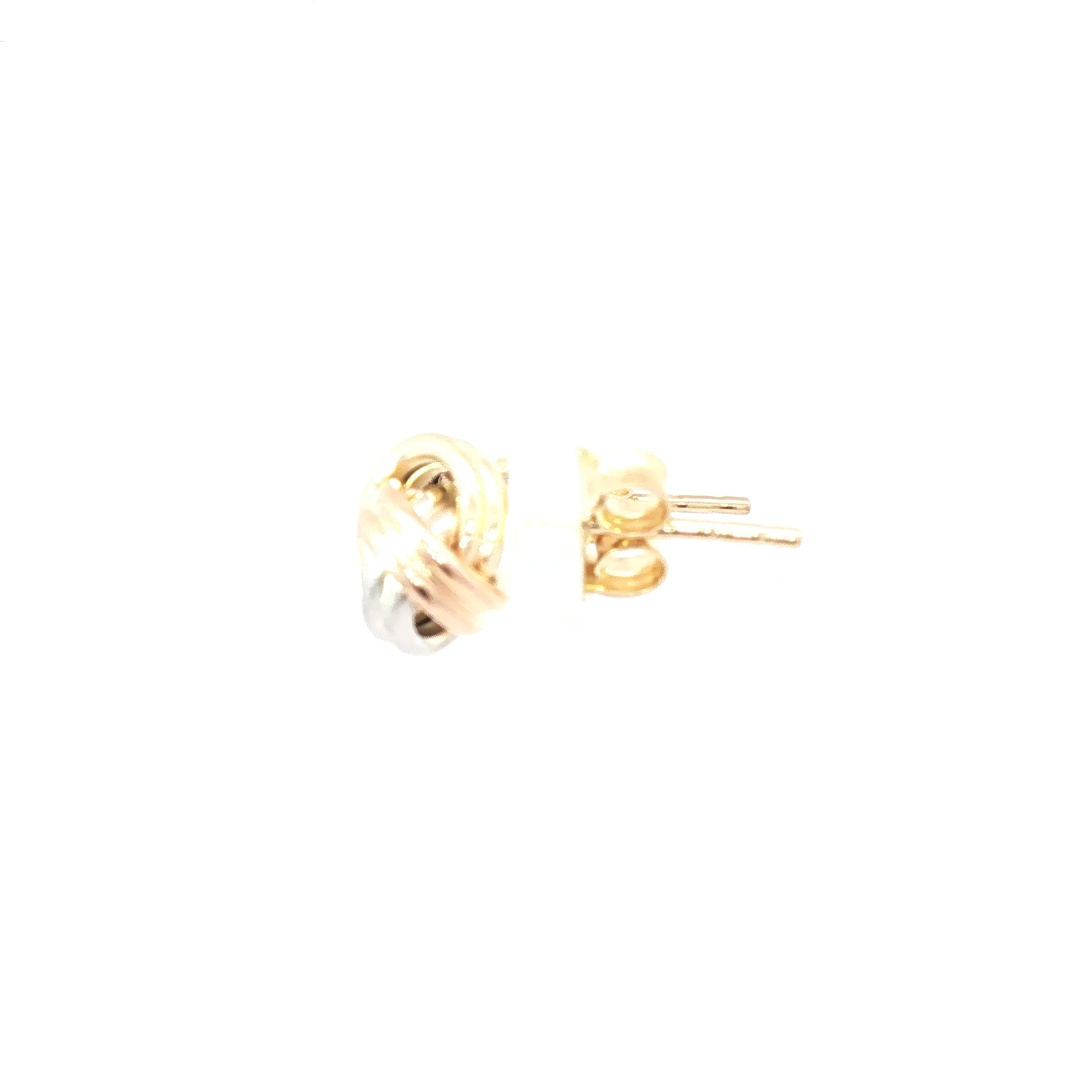 Eternal Bond Tri-Color Love Knot Earrings 14K