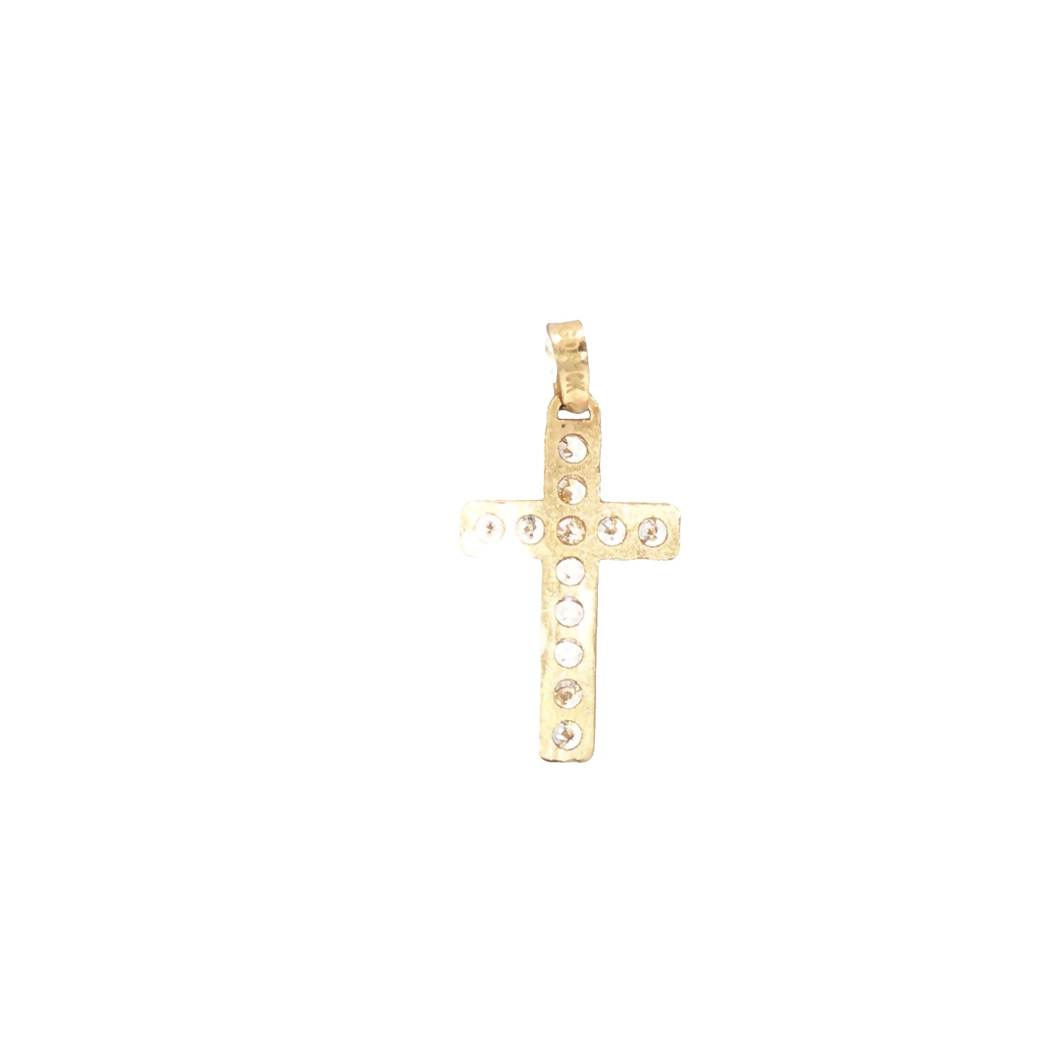 10K Solid Gold CZ Cross Pendant – Timeless Shine