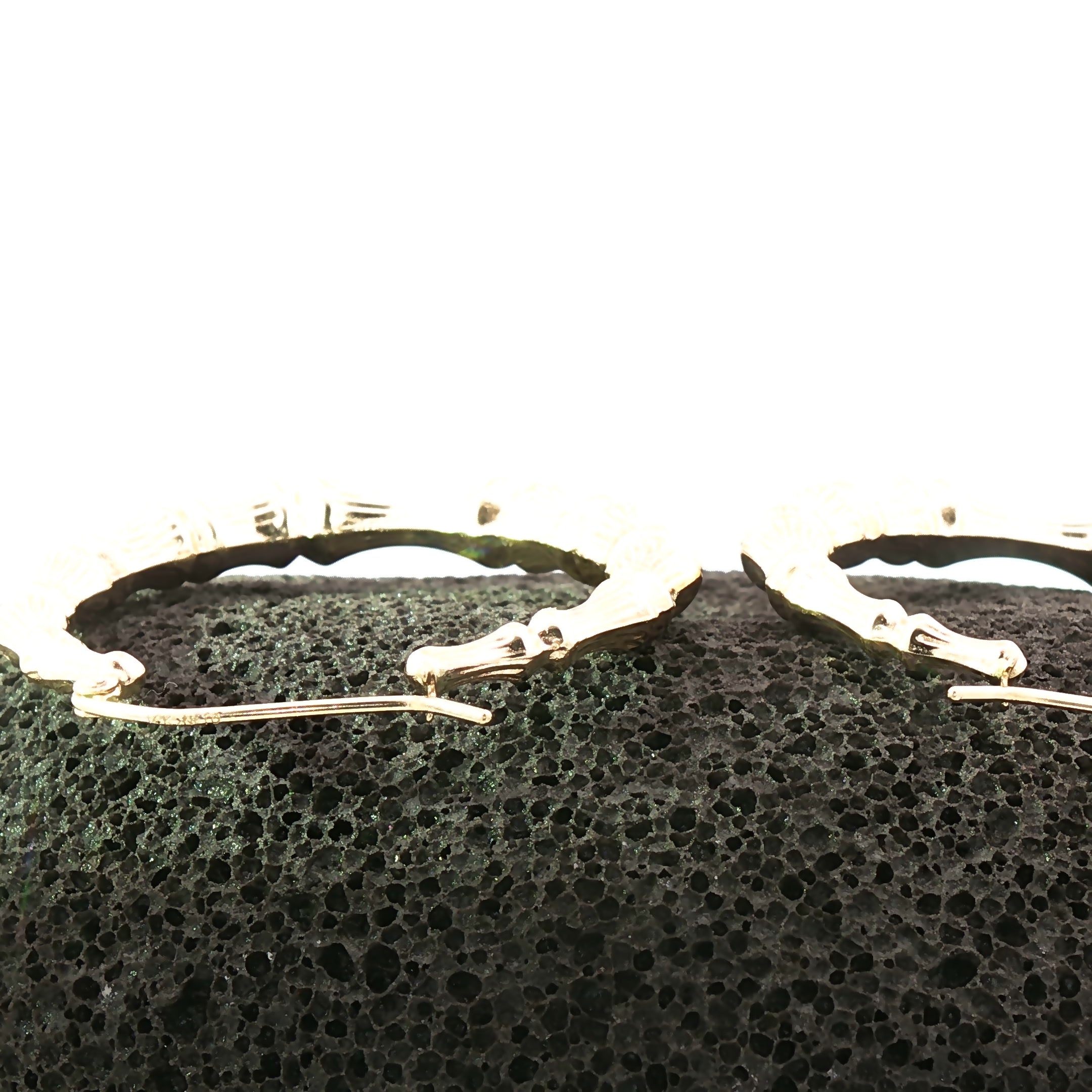 Bamboo Glow 14K Gold Hoop Earrings