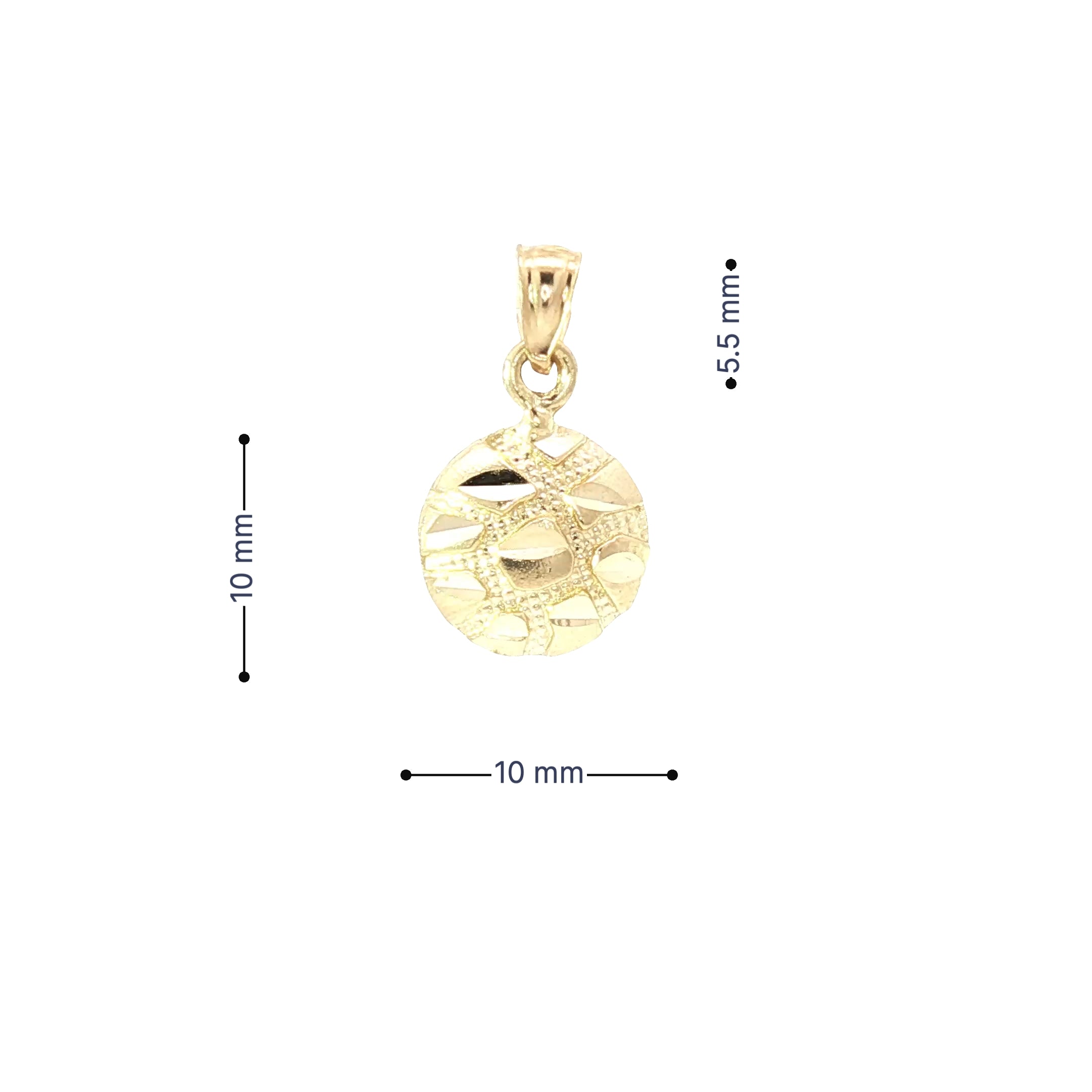 10K Gold Nugget Circle Pendant – Petite & Radiant